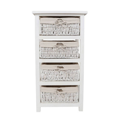 Interiors by Premier 4 Maize Baskets White Storage Unit