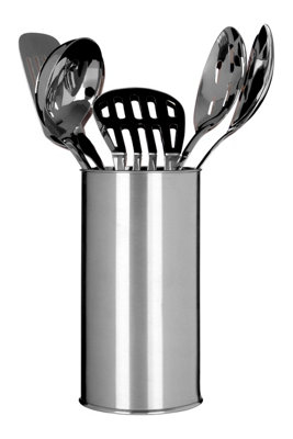 Interiors By Premier 5pc Stainless Steel kitchen Utensils Set,Cooking Tool Set With  Spoon, Ladle, Masher, Slotted Spoon & Turner