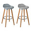 Interiors by Premier Abs And Beech Wood Bar Stool, Space-Saver Kitchen Bar Stool, Footrest Barstool Bench