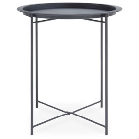 Interiors by Premier Acero Round Black Side Table
