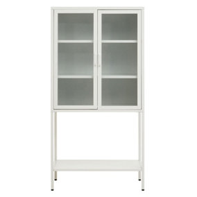 Interiors by Premier Acier Two Door White  Cabinet with Shelf