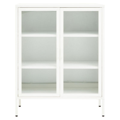 Interiors by Premier Acier Two Door White  Cabinet