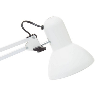 Interiors By Premier Adjustable Height Matte White Metal Lamp, Practical Desk Lamp, Functional Table Lamp, Versatile Modern Lamp