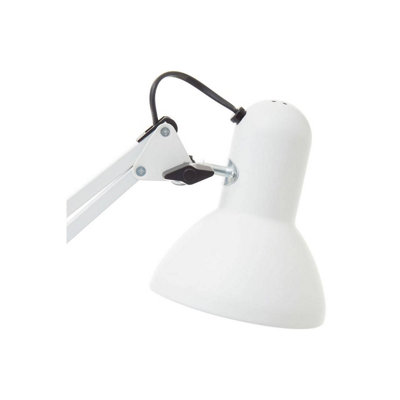Interiors By Premier Adjustable Height Matte White Metal Lamp, Practical Desk Lamp, Functional Table Lamp, Versatile Modern Lamp