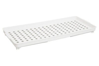 Interiors By Premier Adjustable White And Grey Cabinet Racks, Stylish Racks For Kitchen, Durable Robust Racks For Kitchen