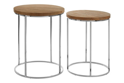 Interiors by Premier Agra Set Of 2 Round Side Tables