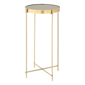 Interiors by Premier Allure Black Mirror Tall Side Table