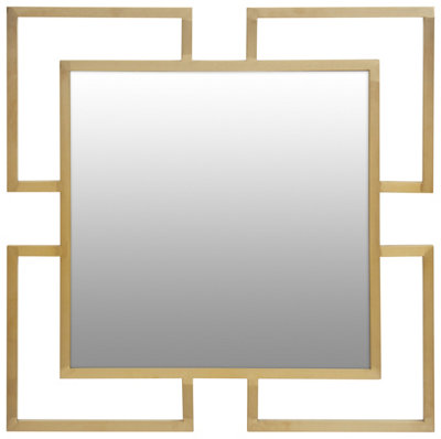 Interiors by Premier Allure Gold Brushed Small Wall Mirror