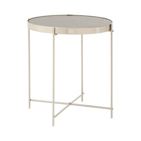 Interiors by Premier Allure Grey Mirror Low Side Table