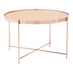 Interiors by Premier Allure Large Pink Mirror Side Table