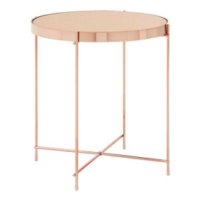 Interiors by Premier Allure Pink Mirror Low Side Table
