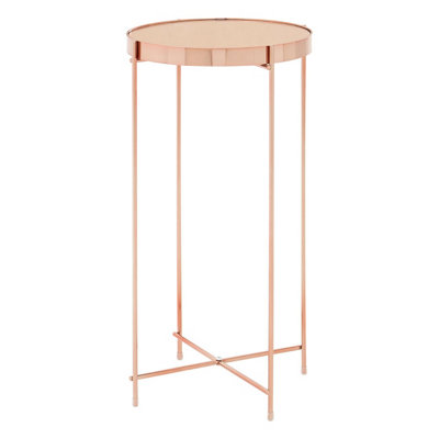 Interiors by Premier Allure Pink Mirror Tall Side Table