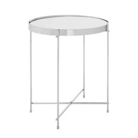 Interiors by Premier Allure Silver Mirror Low Side Table