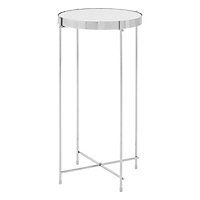 Interiors by Premier Allure Silver Mirror Tall Side Table