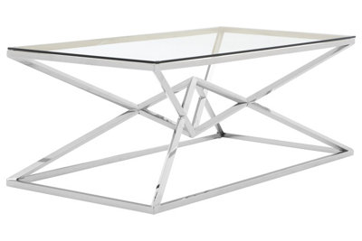 Interiors by Premier Allure Silver Rectangular Coffee Table
