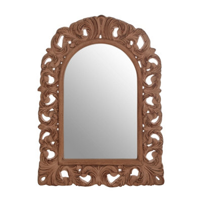 Interiors by Premier Antique Brown Arc Leaf Wall Mirror