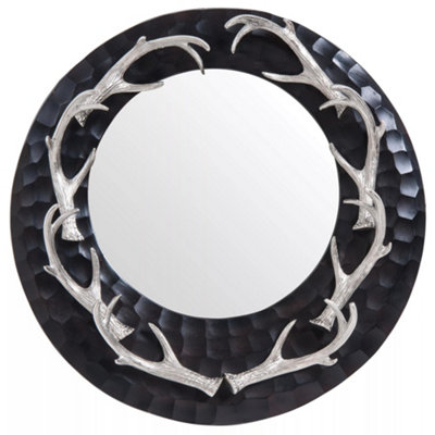 Interiors by Premier Antler Nickel Finish Wall Mirror