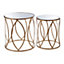 Interiors by Premier Arcana Gold Finish Side Tables - Set of 2