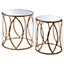 Interiors by Premier Arcana Gold Finish Side Tables - Set of 2