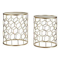 Interiors by Premier Arcana Honeycomb Side Tables - Set of 2