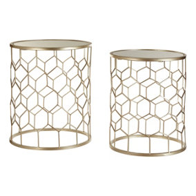 Interiors by Premier Arcana Honeycomb Side Tables - Set of 2