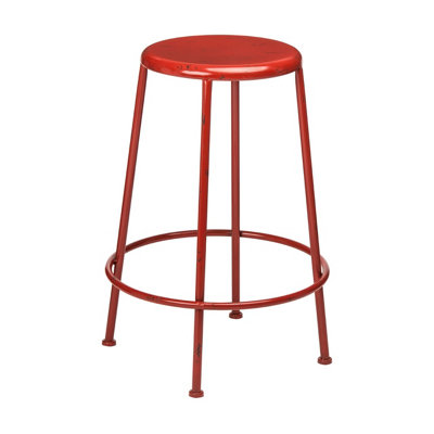 Interiors by Premier Artisan Red Metal Bar Stool DIY at B&Q
