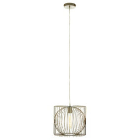 Interiors by Premier Aselo Silver Finish Pendant Lamp