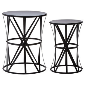 Interiors by Premier Avantis Cross Design Black Tables