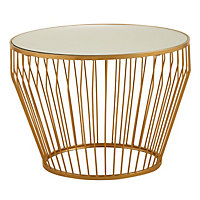 Interiors by Premier Avantis Gold Finish Tapered Design Side Table