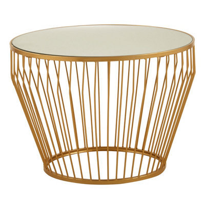 Interiors by Premier Avantis Gold Finish Tapered Design Side Table