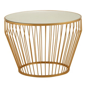 Interiors by Premier Avantis Gold Finish Tapered Design Side Table