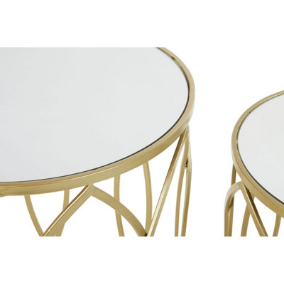 Interiors by Premier Avantis Set of 2 Champagne Finish Side Tables
