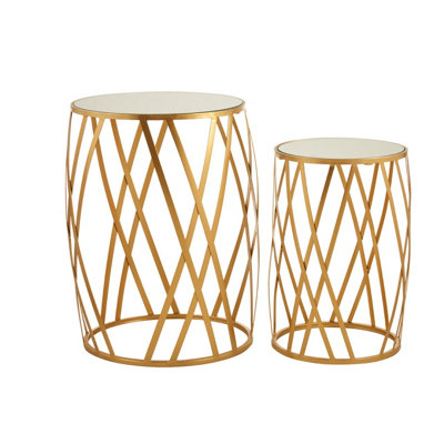 Interiors by Premier Avantis Set Of 2 Cross Design Side Tables