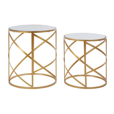 Interiors by Premier Avantis Set Of 2 Loop Design Side Tables