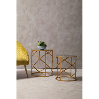 Interiors by Premier Avantis Set Of 2 Loop Design Side Tables