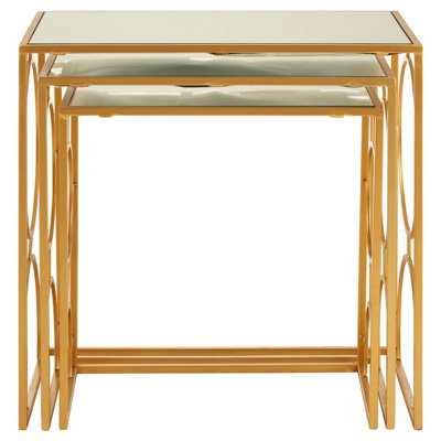 Interiors by Premier Avantis Set Of 3 Gold Finish Nesting Side Tables