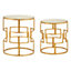 Interiors by Premier Avantis Set Of Two Gold Metal Round Side Tables