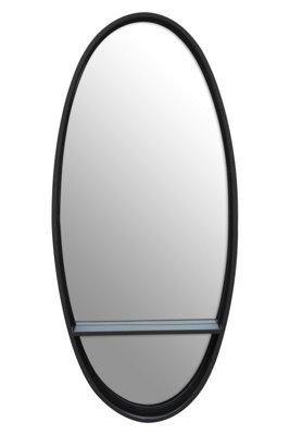 Interiors by Premier Avento Black Oval Wall Mirror