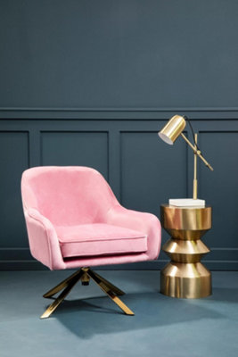 Interiors by Premier Avery Pink Velvet Chair DIY at B Q