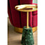 Interiors by Premier Avola Gold Side Table Green Marble Effect Base