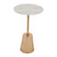 Interiors by Premier Avola White Marble Effect Top Gold Base Side Table