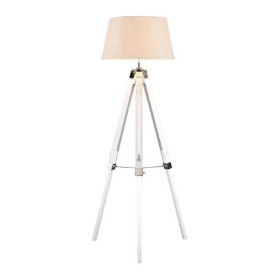 Interiors by Premier Bailey White Tripod Floor Lamp