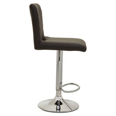 Interiors by Premier Baina Black And Chrome Bar Stool With Round Base