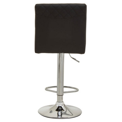 Interiors by Premier Baina Black And Chrome Bar Stool With Round Base