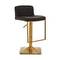 Interiors by Premier Baina Black And Gold Bar Stool With Square Base