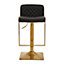 Interiors by Premier Baina Black And Gold Bar Stool With Square Base
