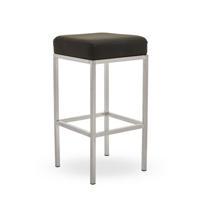 Interiors by Premier Baina Black Pu And Chrome Finish Bar Stool