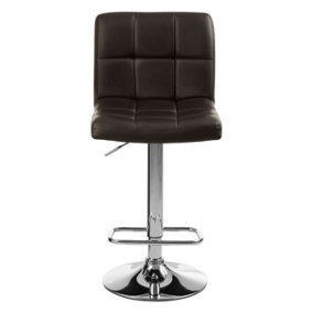 Interiors by Premier Baina Quilted Bar Stool with Chrome Base