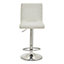 Interiors by Premier Baina White And Chrome Bar Stool With Round Base