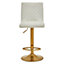 Interiors by Premier Baina White And Gold Bar Stool With Round Base
